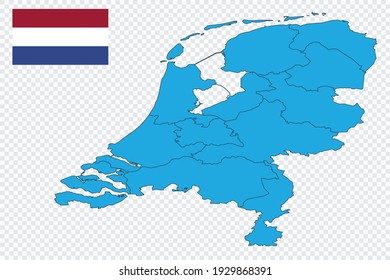 Map and flag of Netherlands