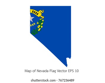 Map and flag Nevada of Vector EPS10