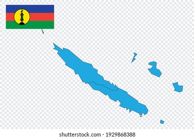 Map and flag of New Caledonia