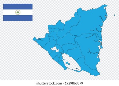 Map and flag of Nicaragua