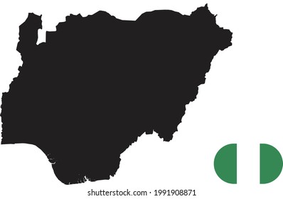 Map and flag of Nigeria