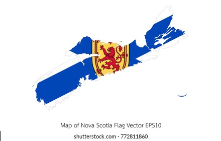 Map and flag Nova Scotia of Vector EPS10