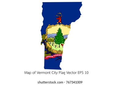 Map and flag Pa Vermont kistan of Vector EPS10