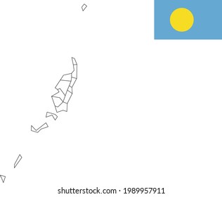 Karte und Flagge von Palau