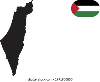 Map and flag of Palestine