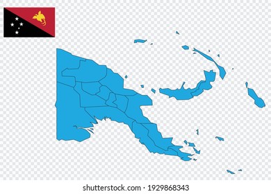 Map and flag of Papua New Guinea
