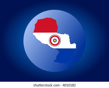 mapa y bandera de Paraguay ilustración del mundo