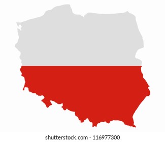 Map and flag of Poland