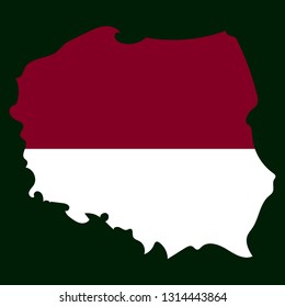Map and flag of Poland