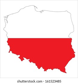 map and flag of Poland