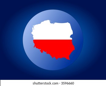 mapa y bandera de Polonia ilustración del globo