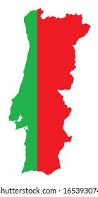 map and flag of Portugal