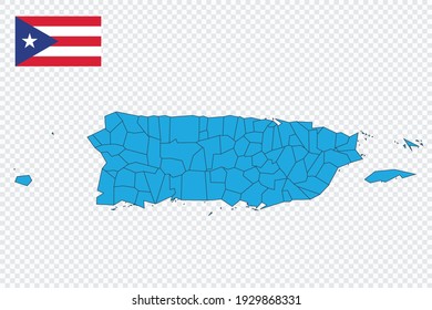 Map and flag of Puerto Rico