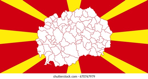Map and flag Republic of Macedonia