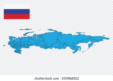 Map and flag of Russia