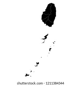 Map flag of Saint Vincent black