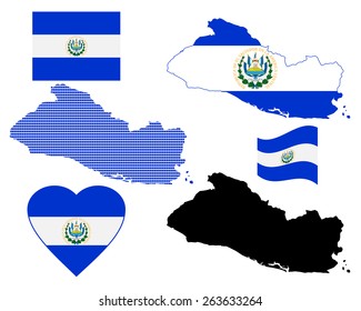map and flag of map Salvador symbol on a white background