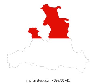 Map and flag of Salzburg