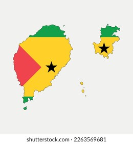 Map and flag of Sao Tome and Principe graphic element Illustration template design
