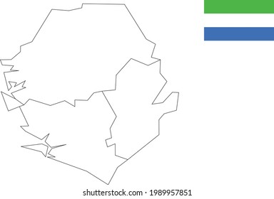 Map and flag of Sierra Leone