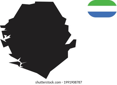 Map and flag of Sierra Leone