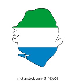 map flag Sierra Leone