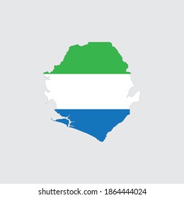 Map and flag of Sierra Leone graphic element Illustration template
