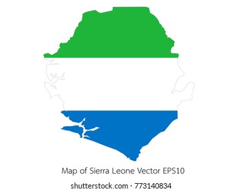 Map and flag Sierra Leone of Vector EPS10