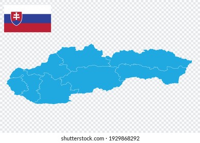Map and flag of Slovakia
