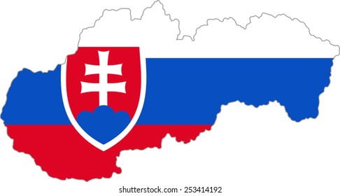 Map and flag of Slovakia