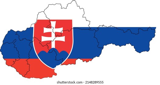 map flag of slovakia. april 2022