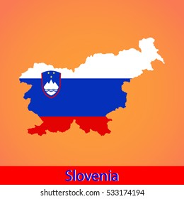 Map and flag of Slovenia
