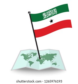 Map with flag of Somaliland isolated on white. check in. map vector illustration, eps10
