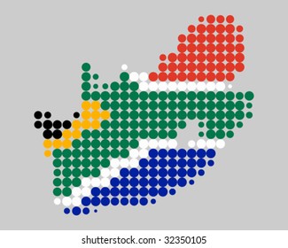 Map and flag of South Africa
