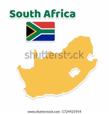 the map and the flag South Africa vector graphic