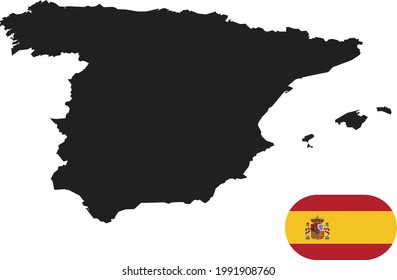 Map and flag of Spain