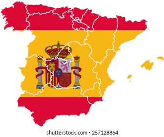 Map and flag of Spain