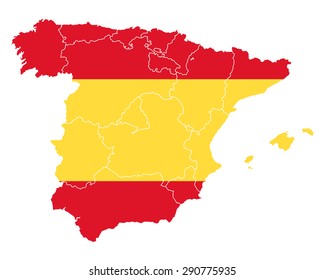 Map and flag of Spain