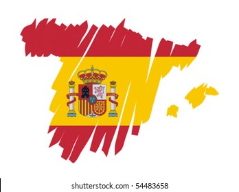 Map Flag Spain