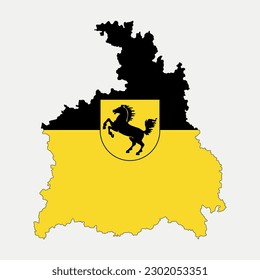 Map and flag of Stuttgart - Germany region outline silhouette graphic element Illustration template design
