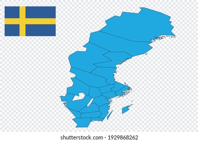 Map and flag of Sweden