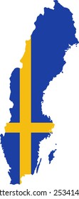 Map and flag of Sweden