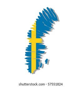 map flag Sweden