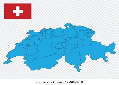 Karte und Flagge der Schweiz