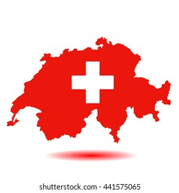 Map and flag of Switzerland