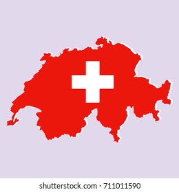 Map and flag of Switzerland