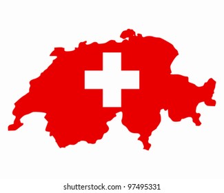 Map and flag of Switzerland