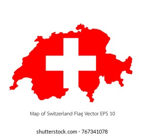 Map and flag Switzerland of Vector EPS10
