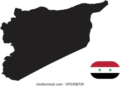 Map and flag of Syria