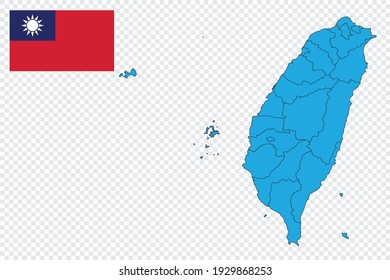 Map and flag of Taiwan